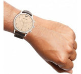  Shop Authentic Emporio Armani Classic Chronograph Cream Dial Brown Leather Strap Watch For Men - AR1878 - Luxxuri