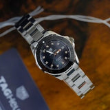  Shop Authentic Tag Heuer Aquaracer Quartz Black Dial Silver Steel Strap Watch for Women - WAY131M.BA0748 - Luxxuri