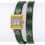  Shop Authentic Gucci G Frame Double Mother of Pearl Dial Green Leather Strap Watch For Women - YA128525 - Luxxuri