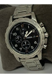  Shop Authentic Fossil Dean Chronograph Black Dial Silver Steel Strap Watch for Men - FS4542 - Luxxuri