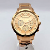  Shop Authentic Emporio Armani Classic Rose Gold Chronograph Steel Strap Watch For Men - AR2452 - Luxxuri