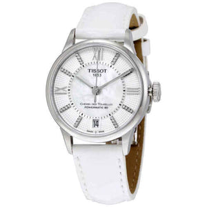  Shop Authentic Tissot Chemin Des Tourelles Powermatic 80 Lady White Dial White Leather Strap Watch For Women - T099.207.16.116.00 - Luxxuri
