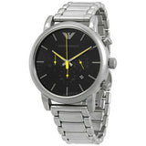  Shop Authentic Emporio Armani Luigi Chronograph Black Dial Silver Steel Strap Watch For Men - AR11324 - Luxxuri