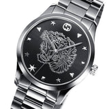 Shop Authentic Gucci G Timeless Diamonds Black Dial Silver Steel Strap Watch For Women - YA1264125 - Luxxuri