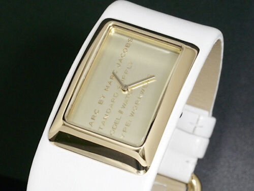  Shop Authentic Marc Jacobs Champagne Dial White Leather Strap Watch for Women - MBM2043 - Luxxuri