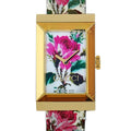  Shop Authentic Gucci G-Frame Floral Mother of Pearl Dial White Leather Strap Watch For Women - YA147406 - Luxxuri
