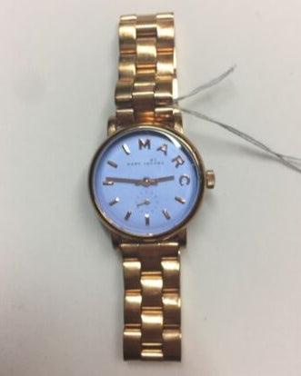 Marc Jacobs Mini Baker Blue Dial Rose Gold Steel Strap Watch for Women - MBM3285