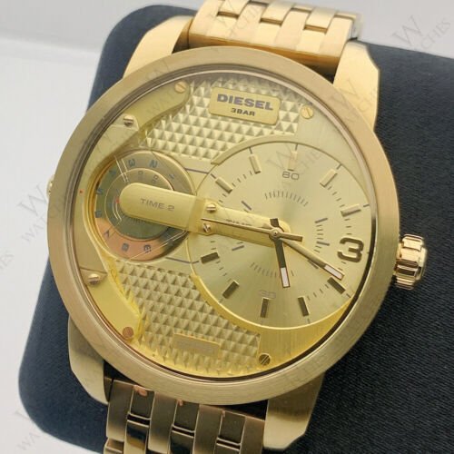  Shop Authentic Diesel Mini Daddy Gold Dial Gold Steel Strap Watch For Men - DZ7306 - Luxxuri