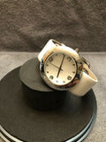  Shop Authentic Marc Jacobs Amy White Dial White Leather Strap Watch for Women - MBM1136 - Luxxuri