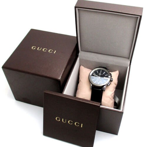  Shop Authentic Gucci G Chrono Black Dial Black Leather Strap Watch For Men - YA101205 - Luxxuri