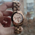Marc Jacobs Blade Chronograph Rose Gold Dial Rose Gold Steel Strap Watch for Women - MBM3102