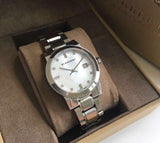 Shop Authentic Burberry The City Diamonds Silver Dial Silver Steel Strap Watch for Women - BU9125 - Luxxuri