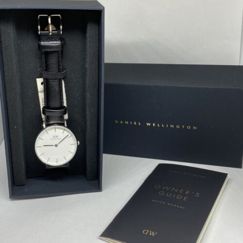  Shop Authentic Daniel Wellington Classic Petite Sheffield White Dial Black Leather Strap Watch For Women - DW00100186 - Luxxuri