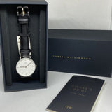  Shop Authentic Daniel Wellington Classic Petite Sheffield White Dial Black Leather Strap Watch For Women - DW00100186 - Luxxuri