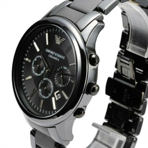  Shop Authentic Emporio Armani Ceramica Chronograph Black Dial Black Steel Strap Watch For Men - AR1451 - Luxxuri