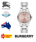  Shop Authentic Burberry The City Pink Dial Silver Steel Strap Watch for Women - BU9124 - Luxxuri