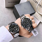  Shop Authentic Emporio Armani Sportivo Chronograph Black Dial Silver Steel Strap Watch For Men - AR2460 - Luxxuri