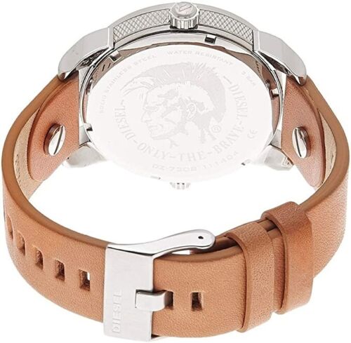 Diesel Mini Daddy Blue & Black Dial Brown Leather Strap Watch For Men - DZ7308