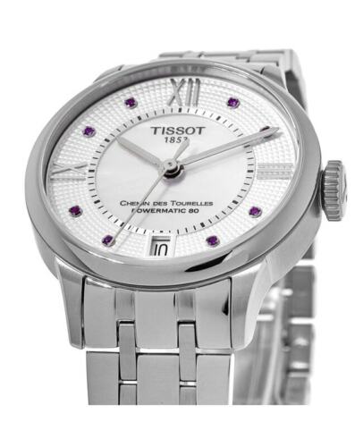  Shop Authentic Tissot Chemin Des Tourelles Powermatic 80 Rubies Mother of Pearl Dial Silver Steel Strap Watch For Women - T099.207.11.113.00 - Luxxuri