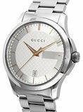  Shop Authentic Gucci G Timeless Silver Dial Silver Steel Strap Unisex Watch - YA126442 - Luxxuri