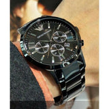  Shop Authentic Emporio Armani Classic Chronograph Black Dial Black Stainless Steel Strap Watch For Men - AR2453 - Luxxuri