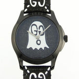  Shop Authentic Gucci G Timeless Ghost Black Dial Black Leather Strap Watch For Men - YA1264018 - Luxxuri