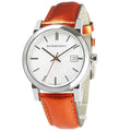  Shop Authentic Burberry The City Silver Dial Orange Leather Strap Watch for Women - BU9121 - Luxxuri