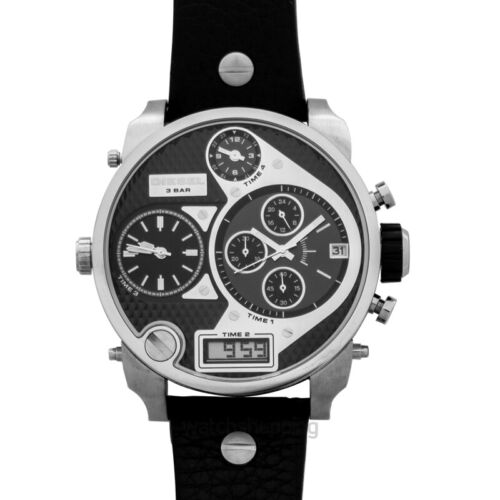  Shop Authentic Diesel Mr Daddy Chronograph White Dial Black Leather Strap Watch For Men - DZ7125 - Luxxuri