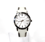  Shop Authentic Burberry The City Silver Dial White Leather Strap Watch for Women - BU9019 - Luxxuri