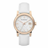  Shop Authentic Burberry The City White Dial White Leather Strap Watch for Women - BU9012 - Luxxuri