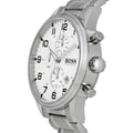  Shop Authentic Hugo Boss Aeroliner Chronograph White Dial Silver Steel Strap Watch for Men - 1513182 - Luxxuri
