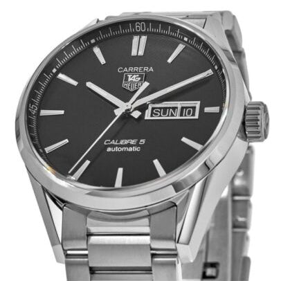  Shop Authentic Tag Heuer Carrera Calibre 5 Automatic Black Dial Silver Steel Strap Watch for Men - WAR201A.BA0723 - Luxxuri