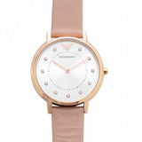  Shop Authentic Emporio Armani Kappa Rose Gold & White Dial Beige Nude Leather Strap Watch For Women - AR2510 - Luxxuri