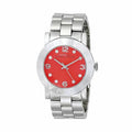 Marc Jacobs Amy Red Dial Silver Steel Strap Watch for Women - MBM3302