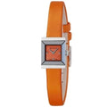  Shop Authentic Gucci G-Frame Square Mother of Pearl Orange Dial Orange Leather Strap Watch For Women - YA128532 - Luxxuri