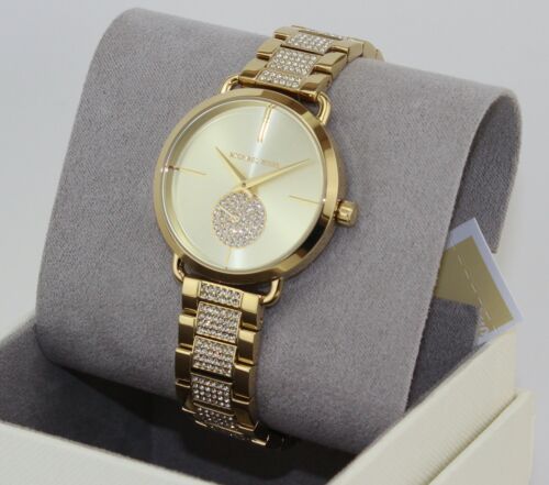  Shop Authentic Michael Kors Portia Three-Hand Crystals Gold Dial Gold Steel Strap Watch for Women - MK4602 - Luxxuri