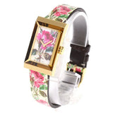  Shop Authentic Gucci G-Frame Floral Mother of Pearl Dial White Leather Strap Watch For Women - YA147406 - Luxxuri