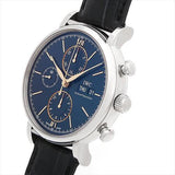  Shop Authentic IWC Portofino Chronograph Blue Dial Black Leather Strap Watch for Men - IW391036 - Luxxuri