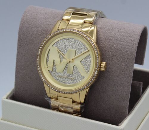  Shop Authentic Michael Kors Ritz Pave Crystals Gold Dial Gold Steel Strap Watch for Women - MK6862 - Luxxuri
