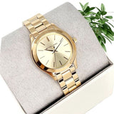  Shop Authentic Michael Kors Mini Runway Slim Gold Dial Gold Steel Strap Watch for Women - MK3512 - Luxxuri