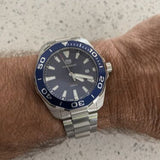  Shop Authentic Tag Heuer Aquaracer Blue Dial Silver Steel Strap Watch for Men - WAY101C.BA0746 - Luxxuri
