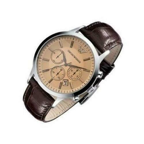  Shop Authentic Emporio Armani Classic Chronograph Beige Dial Brown Leather Strap Watch For Men - AR2433 - Luxxuri