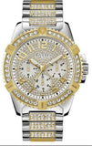  Shop Authentic Guess Frontier Chronograph Crystals Silver Dial Two Tone Steel Strap Watch for Men - W0799G4 - Luxxuri