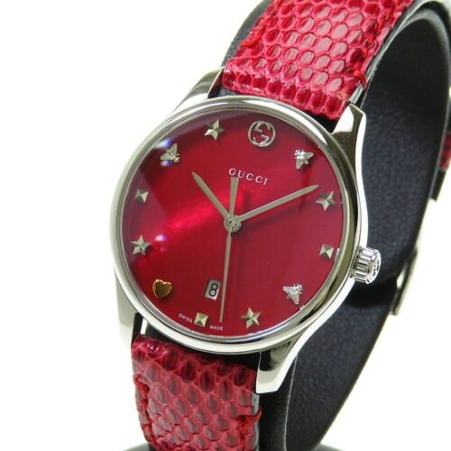  Shop Authentic Gucci G-Timeless Cherry Red Mother of Pearl Dial 27mm Watch For Women - YA126584 - Luxxuri