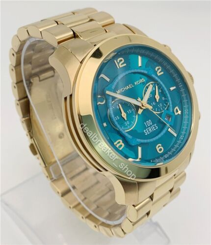  Shop Authentic Michael Kors Runway Stop Hunger Blue Dial Gold Steel Strap Watch for Men - MK8315 - Luxxuri