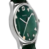  Shop Authentic Gucci G-Timeless Green Mother of Pearl Dial Green Leather Strap Watch For Women - YA126585 - Luxxuri
