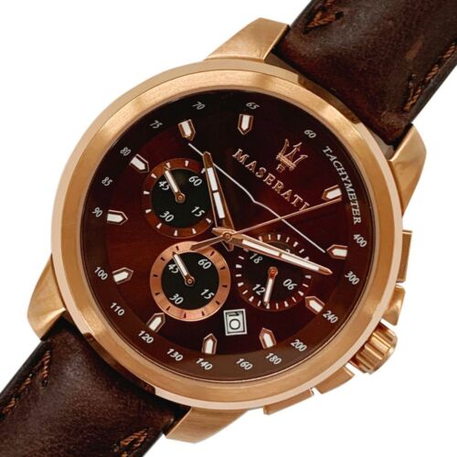  Shop Authentic Maserati Successo Brown Dial Brown Leather Strap Watch For Men - R8871621004 - Luxxuri