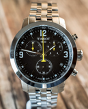  Shop Authentic Tissot PRC 200 Chronograph Black Dial Silver Steel Strap Watch For Men - T055.417.11.057.00 - Luxxuri