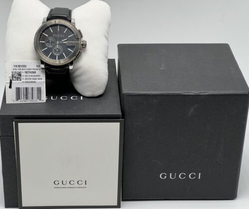  Shop Authentic Gucci G Chrono Black Dial Black Leather Strap Watch For Men - YA101205 - Luxxuri