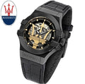  Shop Authentic Maserati Potenza Skeleton Limited Edition Black Dial Black Leather Strap Watch For Men - R8821108027 - Luxxuri